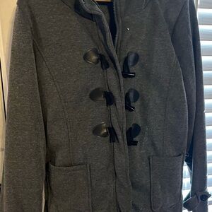 Gray Lightweight Fleece Lined Hooded Toggle Jacket | Women’s 3X